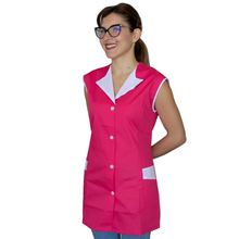 Carica l'immagine nel visualizzatore di Gallery, casacca,camice da lavoro giromanica, corto "fuxia con profilo"cod:7210
