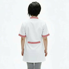 Carica l&#39;immagine nel visualizzatore di Gallery, Casacca,camice da lavoro, bianco profilo rosso MM corto cod: 121019
