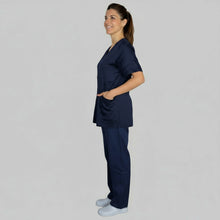 Carica l'immagine nel visualizzatore di Gallery, Divisa da lavoro donna con cerniera blu scuro codice 1612
