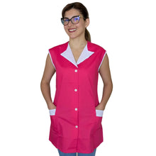 Carica l'immagine nel visualizzatore di Gallery, casacca,camice da lavoro giromanica, corto "fuxia con profilo"cod:7210
