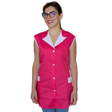 Carica l&#39;immagine nel visualizzatore di Gallery, casacca,camice da lavoro giromanica, corto &quot;fuxia con profilo&quot;cod:7210
