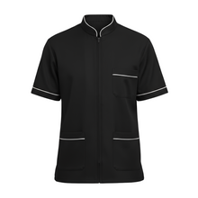 Load image into Gallery viewer, Camici da Lavoro Uomo,nero con Zip, da Laboratorio,medicale,per Cucina,Casacca da Lavoro COD: 25051
