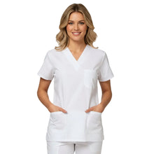 Charger l'image dans la galerie, Blouse de travail sanitaire unisexe à col en V, code : 020520
