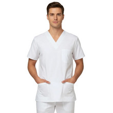Charger l'image dans la galerie, Blouse de travail sanitaire unisexe à col en V, code : 020520
