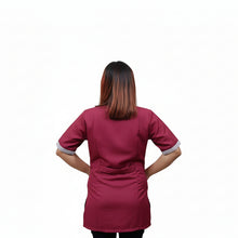 Carica l'immagine nel visualizzatore di Gallery, camice da lavoro donna,casacca bordeaux mm cod: 1302
