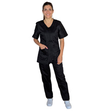 Carica l&#39;immagine nel visualizzatore di Gallery, Divisa da lavoro donna,con zip &quot;NERO&quot; cod: 0305
