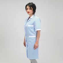 Carica l&#39;immagine nel visualizzatore di Gallery, Camice da lavoro lungo rigo azzurro MM cod:7197
