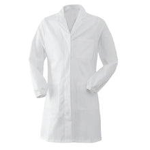 Carica l&#39;immagine nel visualizzatore di Gallery, Camice da Laboratorio Donna, Cotone Pesante Bianco, Polsini Elasticizzati, Bottoni Automatici cod: 0303
