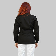 Carica l&#39;immagine nel visualizzatore di Gallery, camice da lavoro donna,Casacca con zip nero ML cod: 10224

