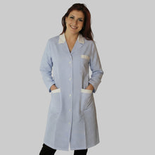 Carica l&#39;immagine nel visualizzatore di Gallery, camice da lavoro donna,rigo azzurro ML cod:7647
