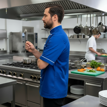 Carica l'immagine nel visualizzatore di Gallery, Giacca cuoco "light" blu royal cod: 0926
