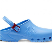 Carica l'immagine nel visualizzatore di Gallery, Zoccoli da lavoro sanitari ,cinturino regolabile  "azzurro" cod: 8248
