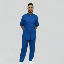 Carica l&#39;immagine nel visualizzatore di Gallery, Divisa da lavoro,unisex, zip collo coreano &quot;colore blu royal&quot; cod: 1912
