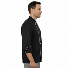 Carica l&#39;immagine nel visualizzatore di Gallery, Giacca cuoco-chef &quot;nero slim&quot; cod: 7685
