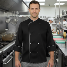 Charger l'image dans la galerie, Veste de chef noire cintrée, code : 7685
