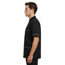 Carica l&#39;immagine nel visualizzatore di Gallery, Camici da Lavoro Uomo,nero con Zip, da Laboratorio,medicale,per Cucina,Casacca da Lavoro COD: 25051
