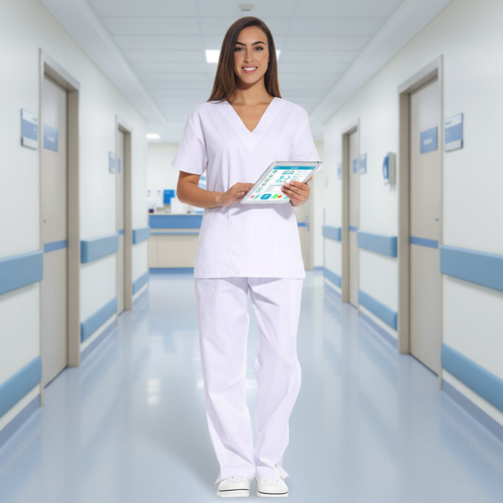 Divisa da lavoro,completa,unisex,collo V 