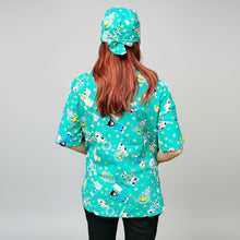 Carica l&#39;immagine nel visualizzatore di Gallery, casacca da lavoro,&quot;VERDE&quot; camice fumetto+bandana cod: 880
