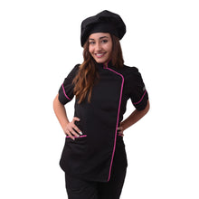 Carica l'immagine nel visualizzatore di Gallery, Giacca Cucina Donna,Made in italy nero profilo italia cod: 22871
