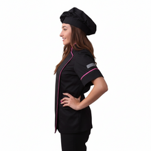 Carica l'immagine nel visualizzatore di Gallery, Giacca Cucina Donna,Made in italy nero profilo italia cod: 22871
