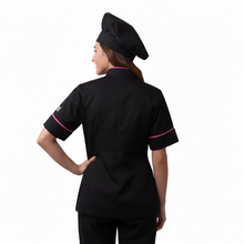 Carica l'immagine nel visualizzatore di Gallery, Giacca Cucina Donna,Made in italy nero profilo italia cod: 22871
