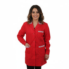 Carica l&#39;immagine nel visualizzatore di Gallery, Camice da lavoro,casacca donna rosso con profilo ML cod:7562
