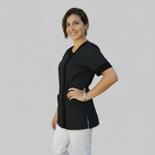 Carica l&#39;immagine nel visualizzatore di Gallery, camice da lavoro,casacca modello beauty, nero Cod: 290724
