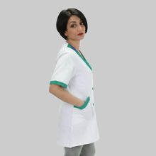 Carica l'immagine nel visualizzatore di Gallery, Casacca,camice da lavoro, mezza manica inserto verde cod: 181119
