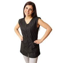 Carica l'immagine nel visualizzatore di Gallery, camice da lavoro donna,Casacca giromanica ZIP "Nero" Cod: 2006
