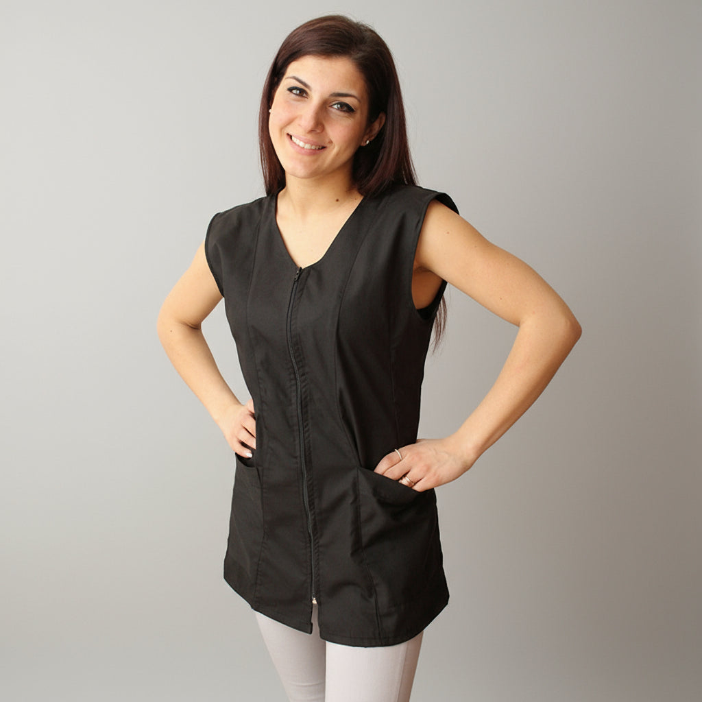 camice da lavoro donna,Casacca giromanica ZIP 