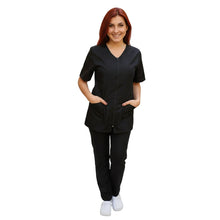 Charger l'image dans la galerie, Uniforme de travail pour femme avec fermeture éclair « NOIR » code : 0305

