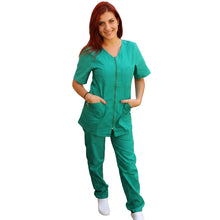 Carica l'immagine nel visualizzatore di Gallery, Divisa da lavoro con zip verde cod: 8323
