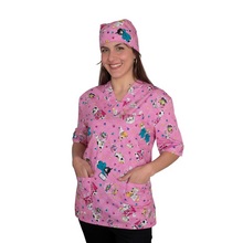 Carica l'immagine nel visualizzatore di Gallery, casacca da lavoro, fumetto+bandana "ROSA" cod: 999
