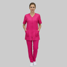 Carica l&#39;immagine nel visualizzatore di Gallery, Divisa da lavoro,completa,da donna con zip &quot;Fuchsia&quot; cod: 1507
