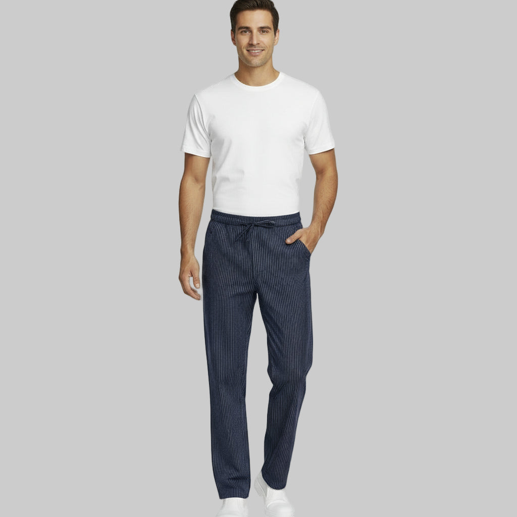 Pantaloni rigati blu 