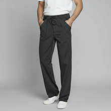Carica l&#39;immagine nel visualizzatore di Gallery, Pantaloni da cuoco regular-fit &quot;nero gessato&quot; cod:8944
