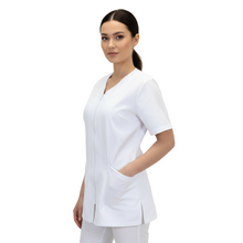 Cargar imagen en el visor de la galería, Camice da lavoro,casacca con zip bianco MM cod: 7043
