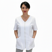 Charger l&#39;image dans la galerie, Camice da lavoro,casacca con zip bianco MM cod: 7043
