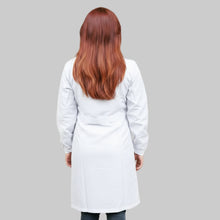 Carica l'immagine nel visualizzatore di Gallery, camice donna da lavoro alimentari,inserto rosso per macelleria,banconista cod: 7630
