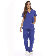 Carica l&#39;immagine nel visualizzatore di Gallery, Divisa da lavoro,sanitaria,infermieristica,estetica,completa,unisex,scollo V 8299
