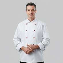 Carica l&#39;immagine nel visualizzatore di Gallery, Giacca da cuoco-chef,inserto tricolore cod: 2203
