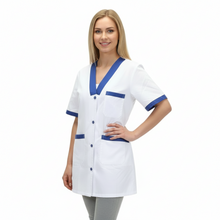 Carica l'immagine nel visualizzatore di Gallery, Casacca,camice da lavoro, profilo blue royal MM cod:7616
