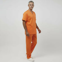 Carica l&#39;immagine nel visualizzatore di Gallery, Divisa da lavoro,completa,unisex,scollo V &quot;arancio&quot; cod: 8316
