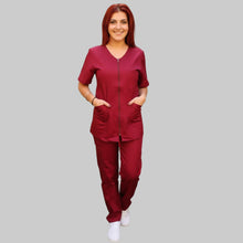 Carica l&#39;immagine nel visualizzatore di Gallery, Divisa zip donna bordeaux cod: 8361
