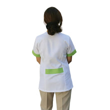 Lade das Bild in den Galerie-Viewer, Camice,casacca da lavoro donna, Modello beauty, Bianco inserto verde Cod: 290722
