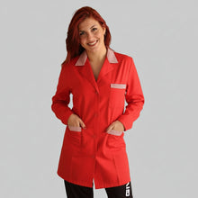 Carica l&#39;immagine nel visualizzatore di Gallery, Camice da lavoro,casacca donna rosso con profilo ML cod:7562

