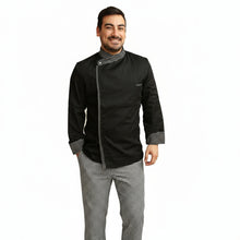 Charger l'image dans la galerie, Veste de chef noire « cook » à boutons-pression, code : 7760
