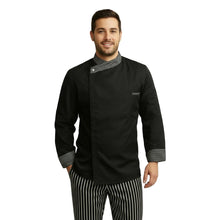 Charger l'image dans la galerie, Veste de chef noire « cook » à boutons-pression, code : 7760
