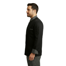 Charger l'image dans la galerie, Veste de chef noire « cook » à boutons-pression, code : 7760
