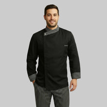 Carica l&#39;immagine nel visualizzatore di Gallery, Giacca da chef &quot;cook&quot; NERO con automatici cod: 7760
